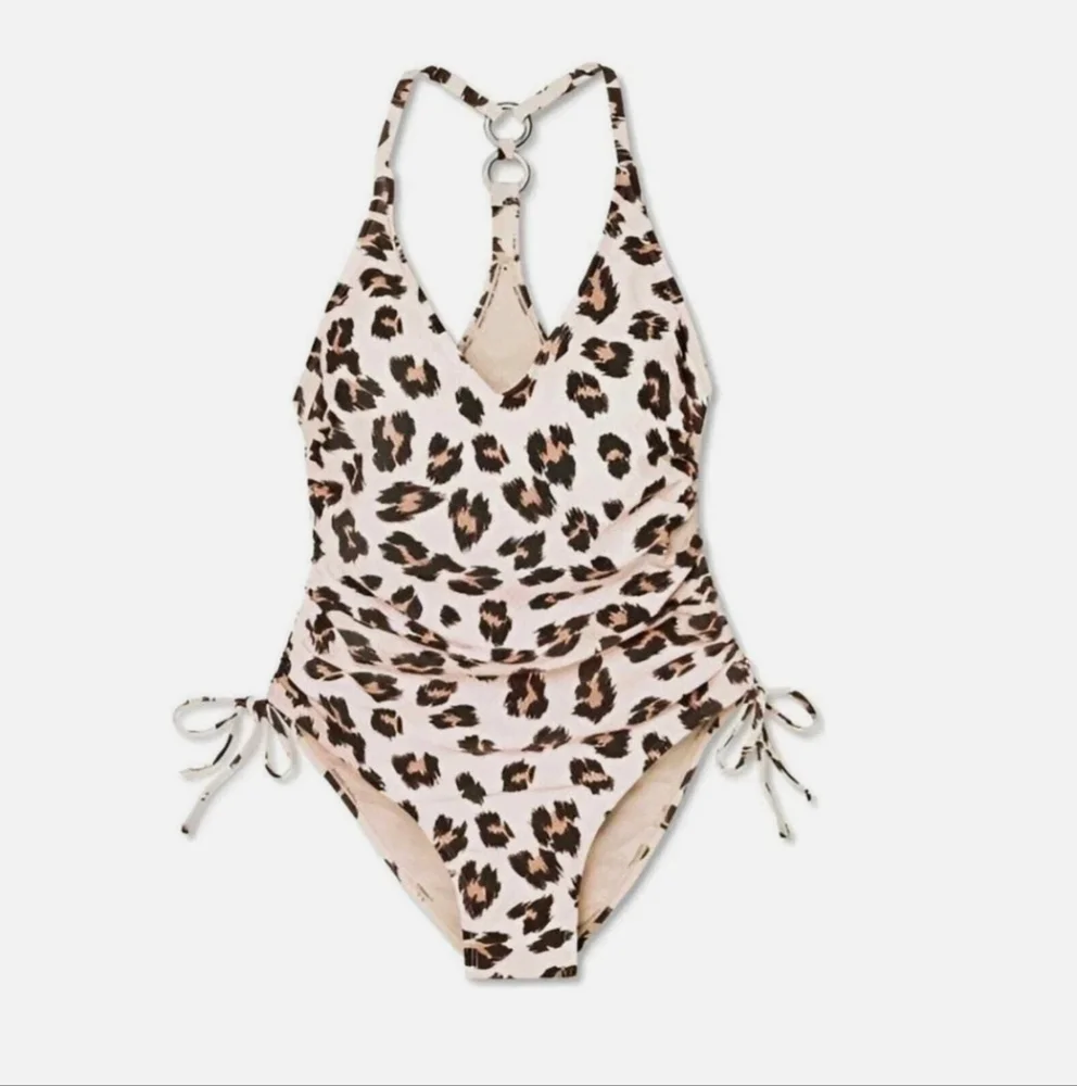 Kona Sol Women's Leopard Print One Piece Swimsuit Size XL